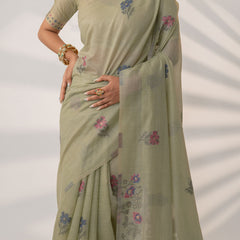 Lavanya Cotton Pistachio Saree
