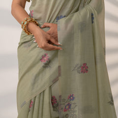 Lavanya Cotton Pistachio Saree