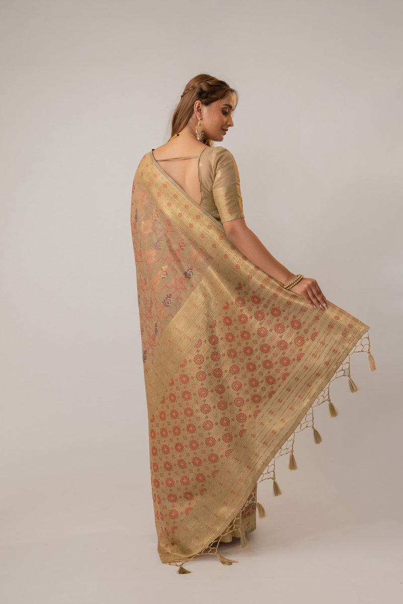 Juhi Cotton Beige Saree