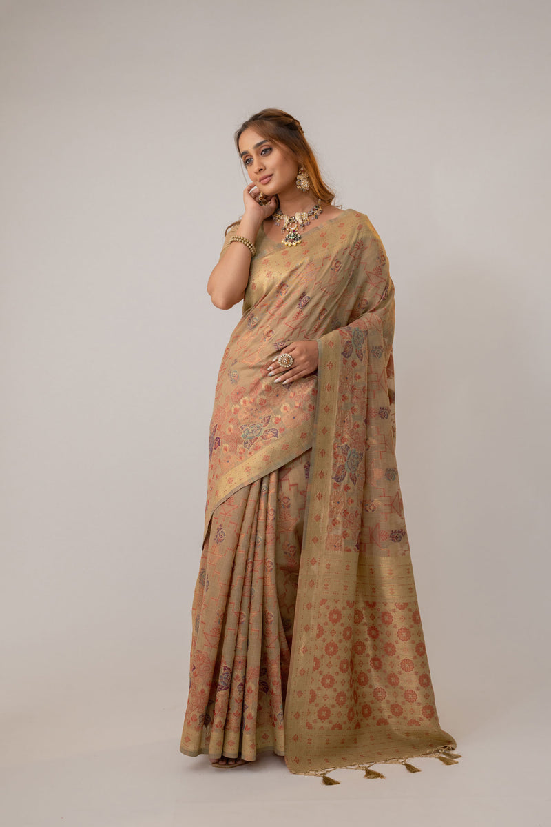 Juhi Cotton Beige Saree