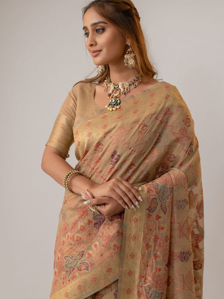 Juhi Cotton Beige Saree