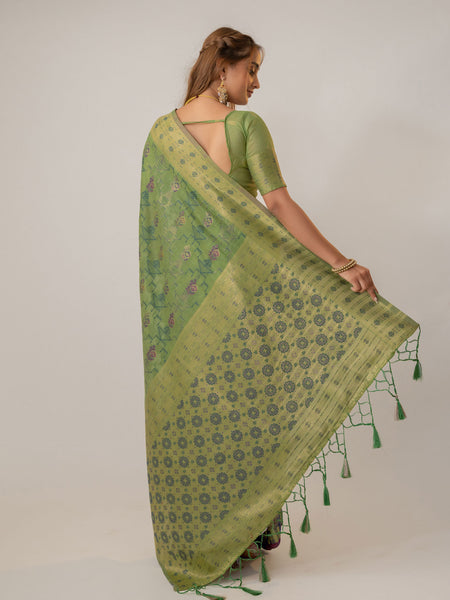 Juhi Cotton Green Saree