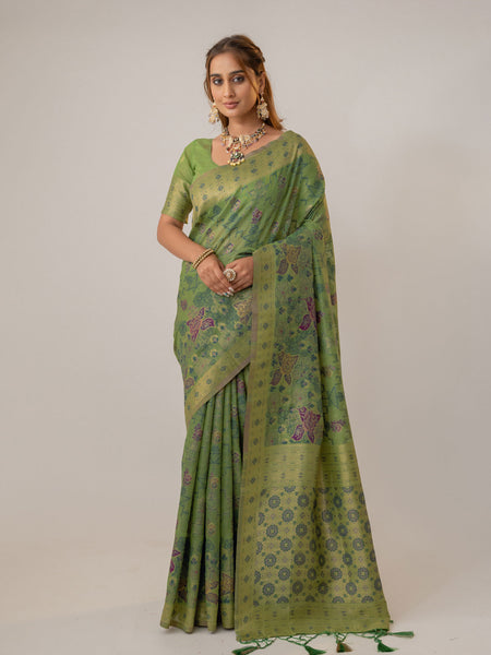 Juhi Cotton Green Saree