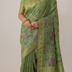 Juhi Cotton Green Saree