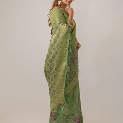 Juhi Cotton Green Saree