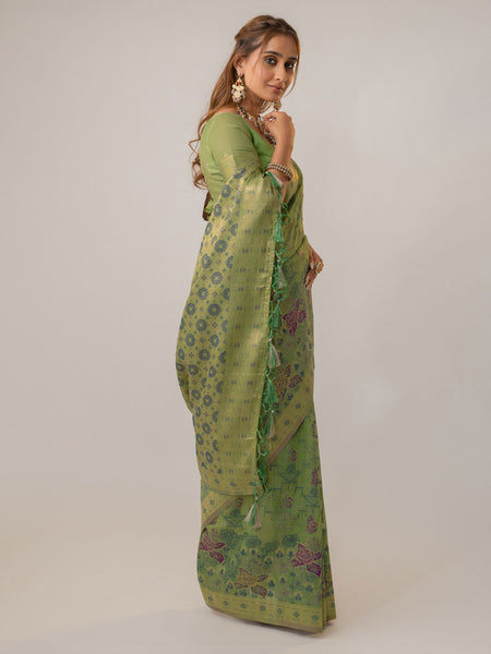 Juhi Cotton Green Saree