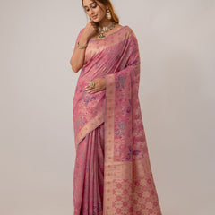 Juhi Cotton Pink Saree