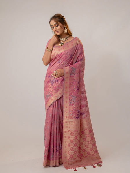 Juhi Cotton Pink Saree