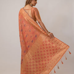 Juhi Cotton Peach Saree