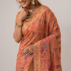 Juhi Cotton Peach Saree