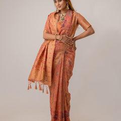 Juhi Cotton Peach Saree