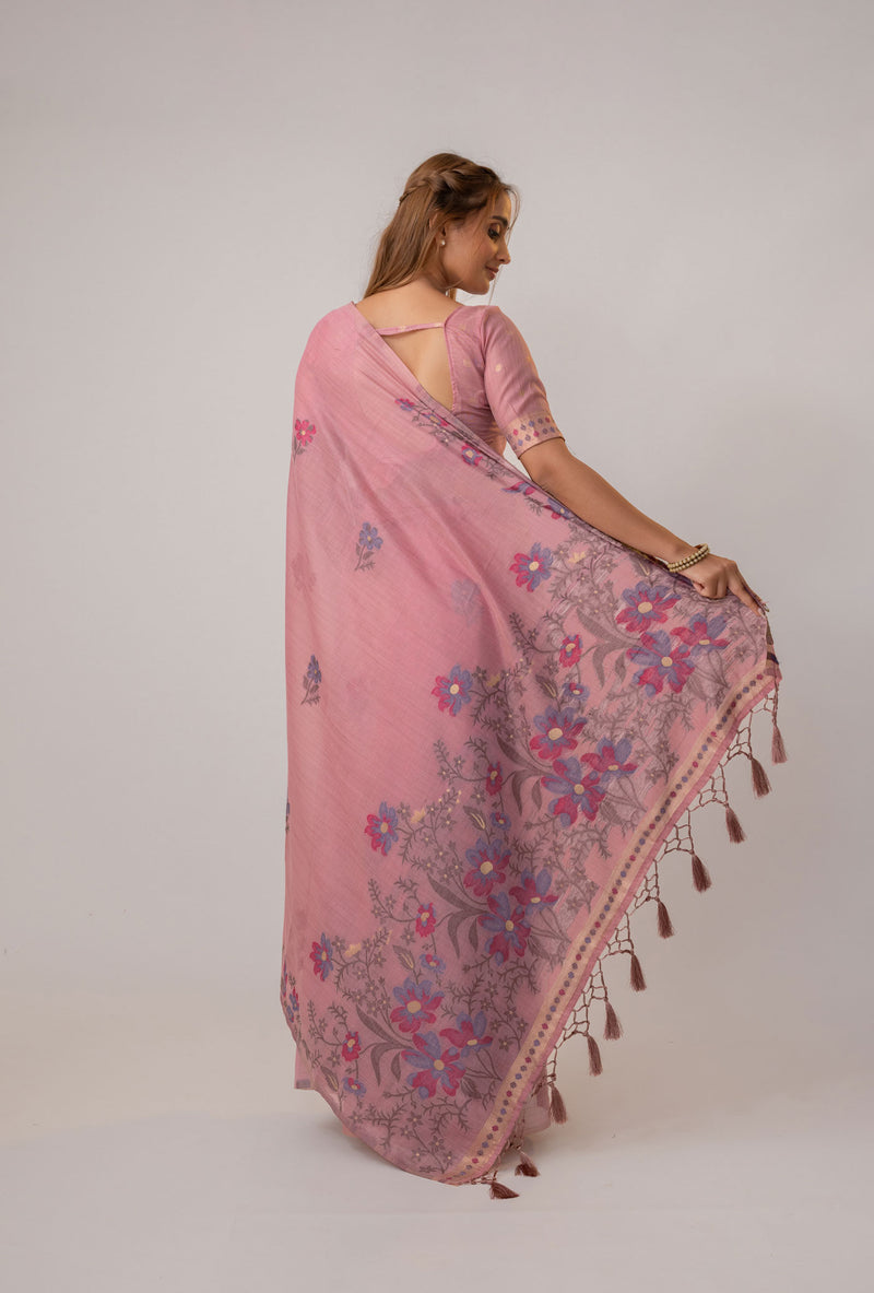 Lavanya Cotton Pink Saree