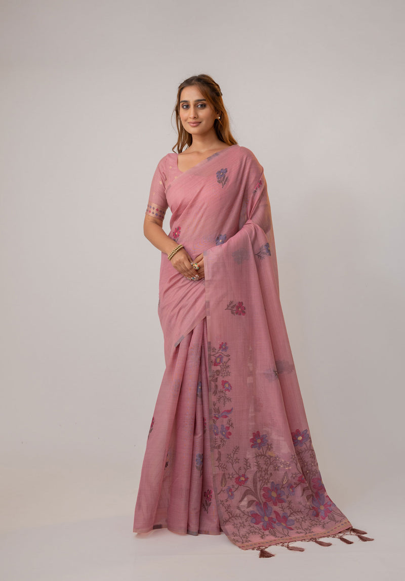 Lavanya Cotton Pink Saree
