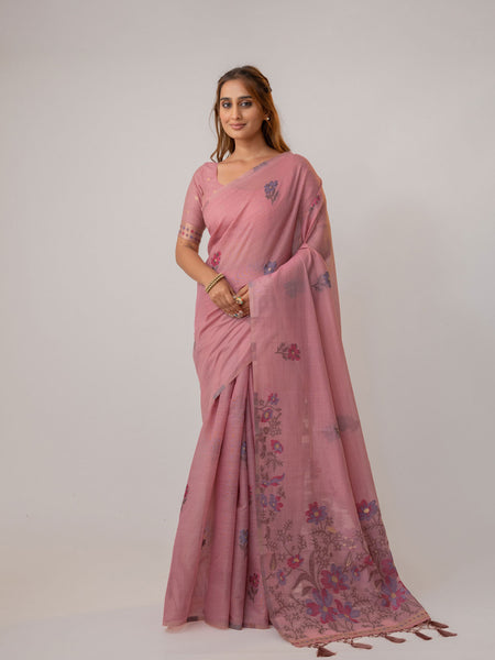 Lavanya Cotton Pink Saree