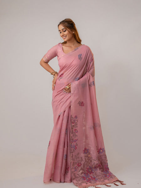 Lavanya Cotton Pink Saree