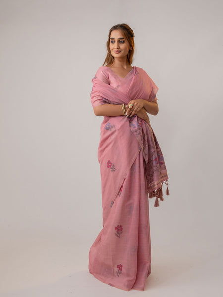 Lavanya Cotton Pink Saree