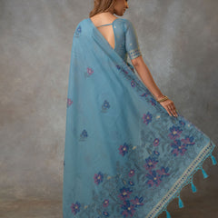 Lavanya Cotton Blue Saree