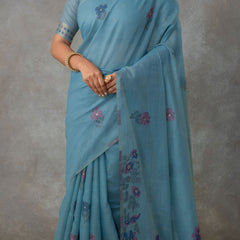 Lavanya Cotton Blue Saree
