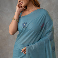 Lavanya Cotton Blue Saree