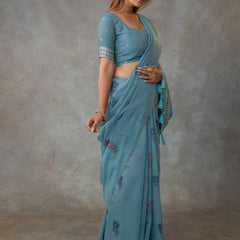 Lavanya Cotton Blue Saree