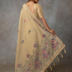 Lavanya Cotton Sand Yellow Saree