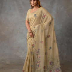 Lavanya Cotton Sand Yellow Saree