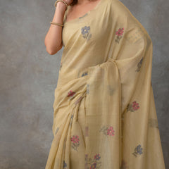 Lavanya Cotton Sand Yellow Saree
