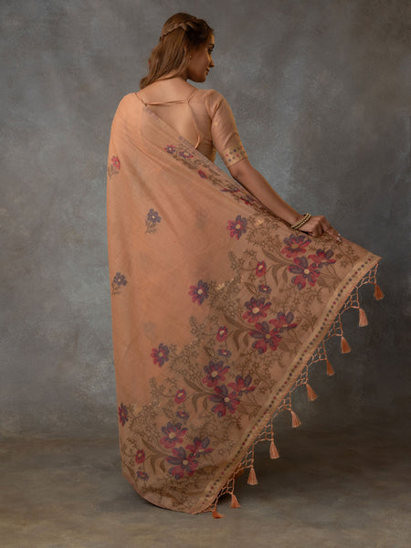 Lavanya Cotton Peach Saree