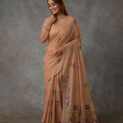 Lavanya Cotton Peach Saree
