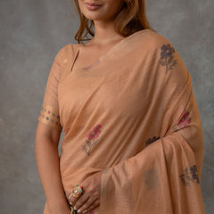 Lavanya Cotton Peach Saree