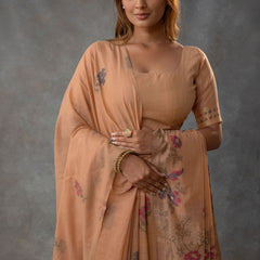 Lavanya Cotton Peach Saree