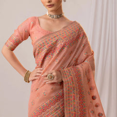 Meher Cotton Peach Saree