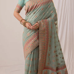 Meher Cotton Blue Saree