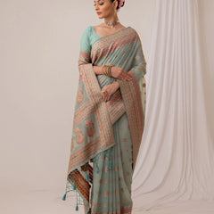 Meher Cotton Blue Saree