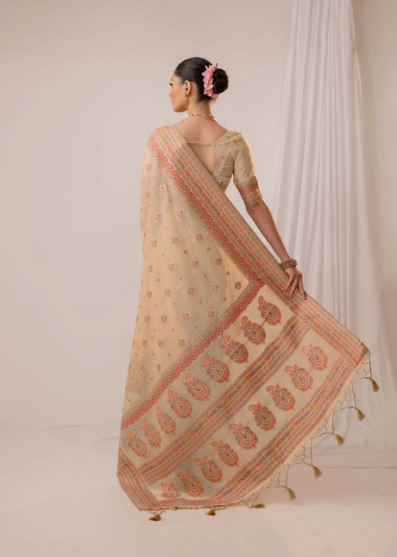 Meher Cotton Beige Saree
