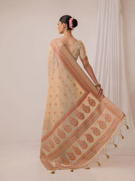 Meher Cotton Beige Saree