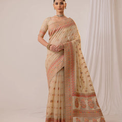 Meher Cotton Beige Saree