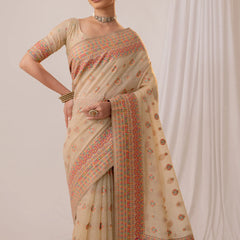 Meher Cotton Beige Saree