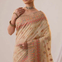 Meher Cotton Beige Saree