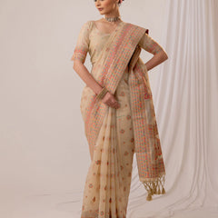 Meher Cotton Beige Saree