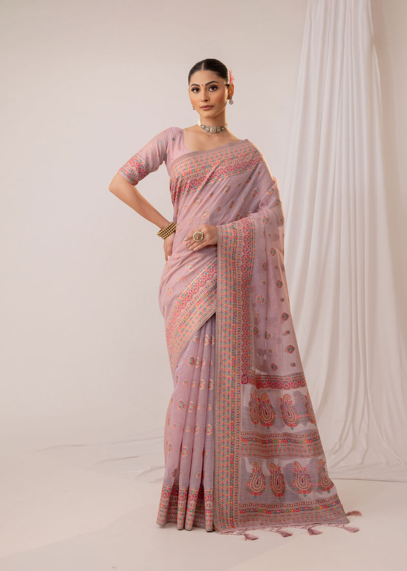 Meher Cotton Purple Saree