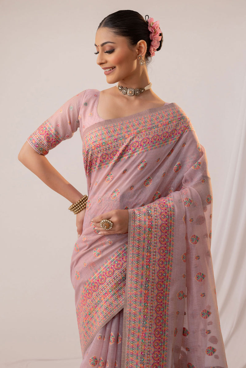 Meher Cotton Purple Saree