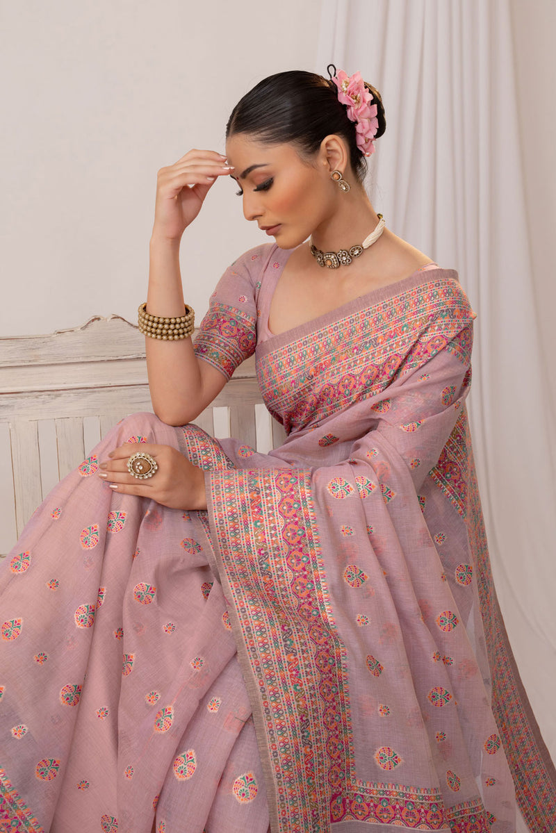 Meher Cotton Purple Saree