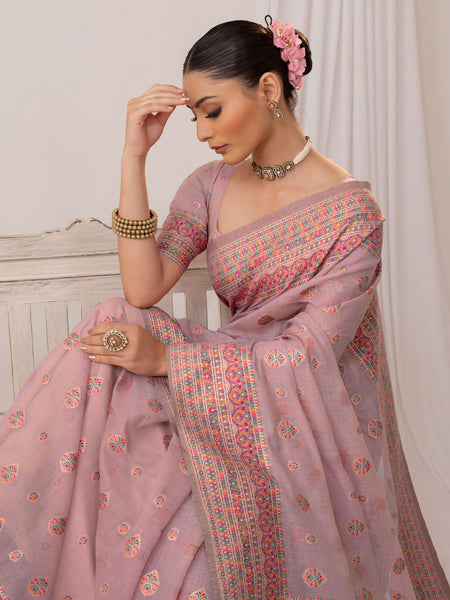Meher Cotton Purple Saree