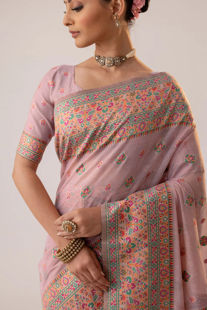 Saba Cotton Purple Saree