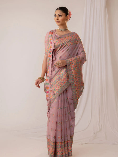 Saba Cotton Purple Saree