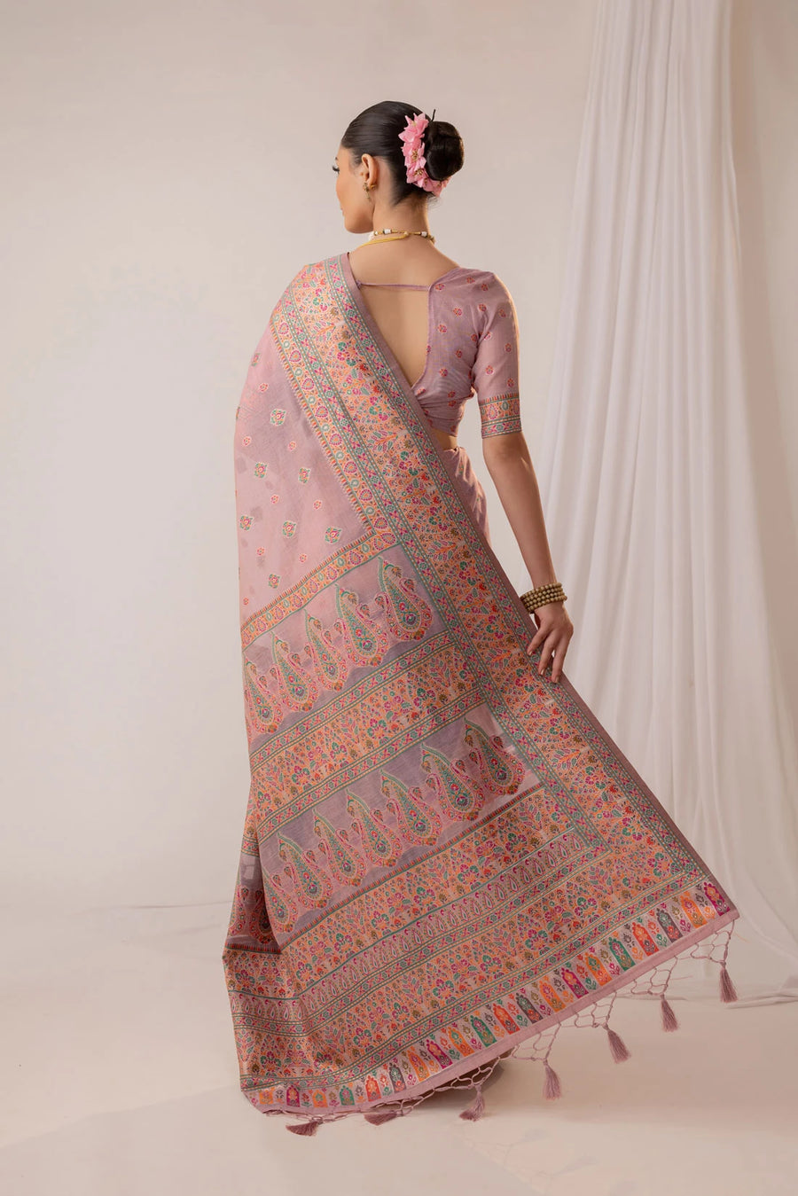 Saba Cotton Purple Saree