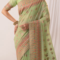 Meher Cotton Green Saree