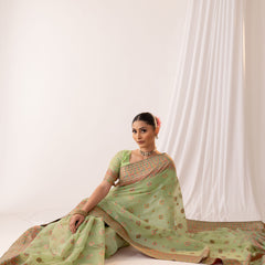 Meher Cotton Green Saree