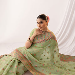 Meher Cotton Green Saree